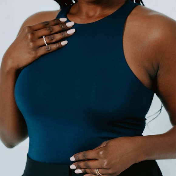 💙 Klassy Network • Lux High Neck Bramisuit in Midnight Blue - Picture 7 of 13